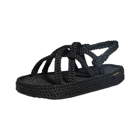 BOHONOMAD NIB Bodrum Platform Rope Sandal in Black Size 40 - Picture 2 of 8